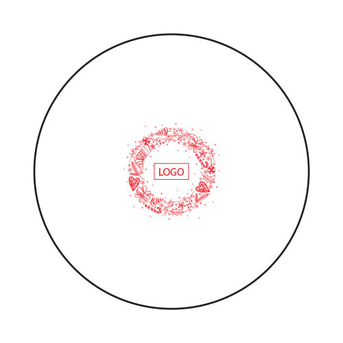 design mange-debout blanc et ecriture rouge  noel couronne etoile avec logo centre 555428746