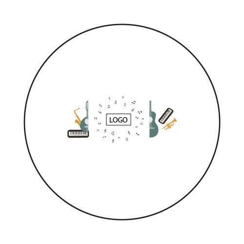 design musique instruments notes de musique et logo centre 996781732