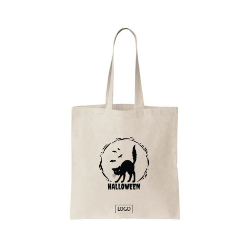 design tote bag halloween chat noir et chauve souris sur tote bag