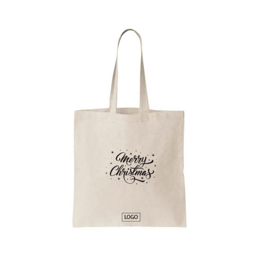 design tote bag merry christmas avec ciel etoile couleur naturelle et ecrit noir sur tote bag