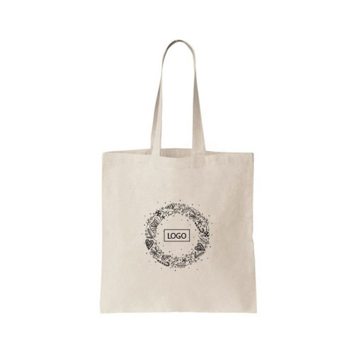 design tote bag noel couronne etoile avec logo centre couleur naturelle et ecrit noir sur tote bag