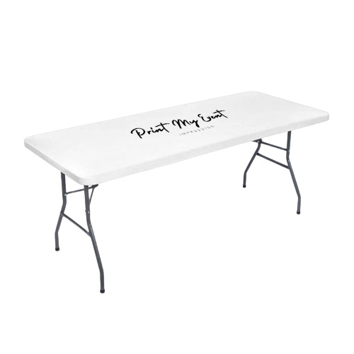 housse plateau table blanc avec logo noir
