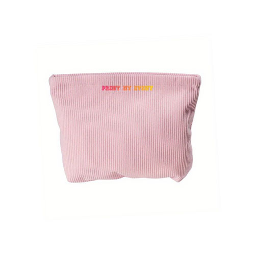 pochette velours cotele 27x20cm rose face