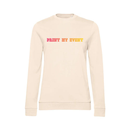 pull femme ww02w rose pale avec logo face