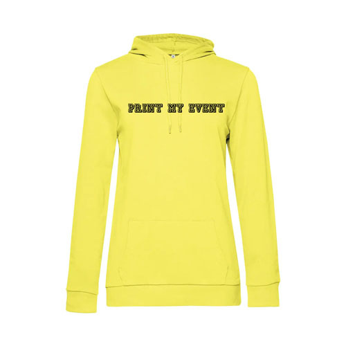 sweat a capuche femme ww04w jaune avec logo face