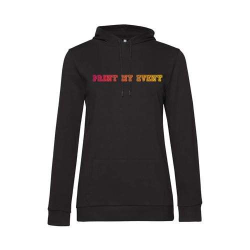 sweat a capuche femme ww04w noir avec logo face
