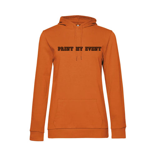 sweat a capuche femme ww04w orange avec logo face