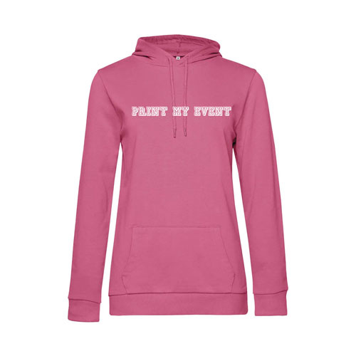 sweat a capuche femme ww04w rose avec logo face