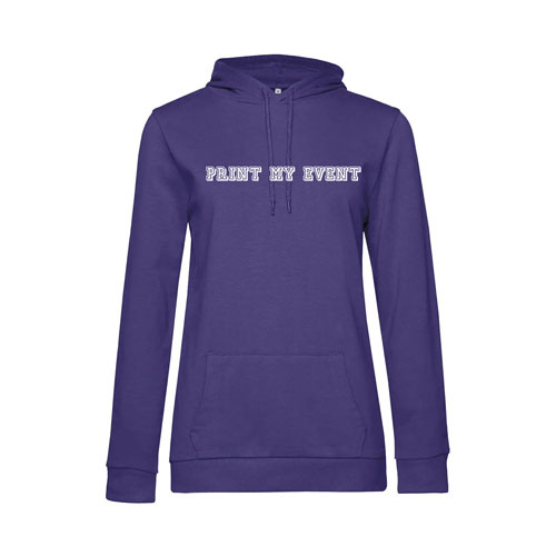 sweat a capuche femme ww04w violet avec logo face