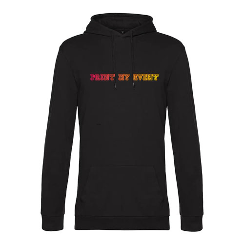 sweat a capuche homme wu03w noir avec logo face