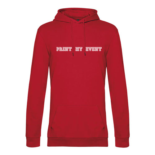 sweat a capuche homme wu03w rouge avec logo face