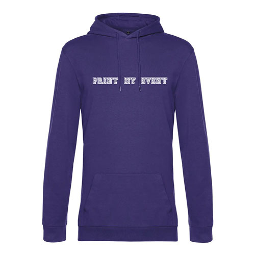 sweat a capuche homme wu03w violet avec logo face