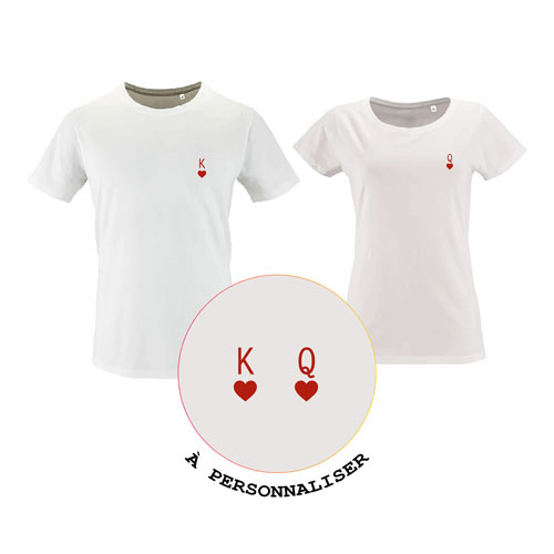 t-shirt imprime les duos  king queen
