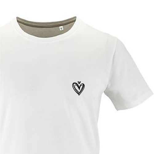 t-shirt imprime petit coeur 12 - homme milo men blanc zoom