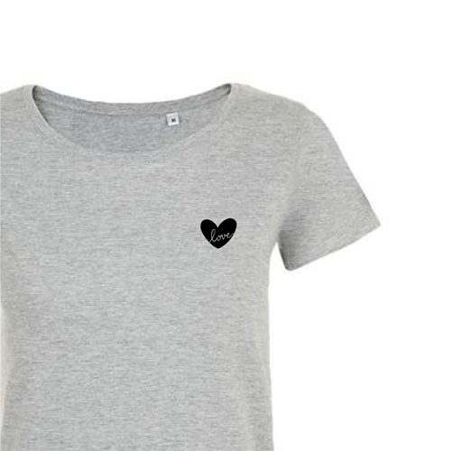 t-shirt imprime petit coeur 13 - femme mia gris zoom