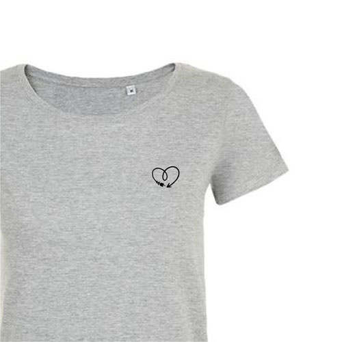 t-shirt imprime petit coeur 16 - femme mia gris zoom
