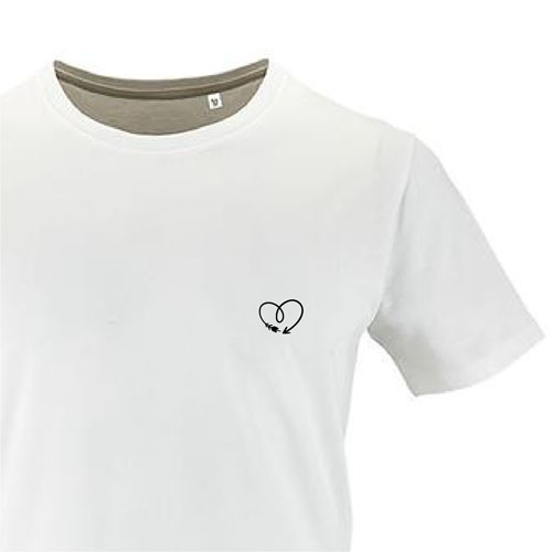 t-shirt imprime petit coeur 16 - homme milo men blanc zoom