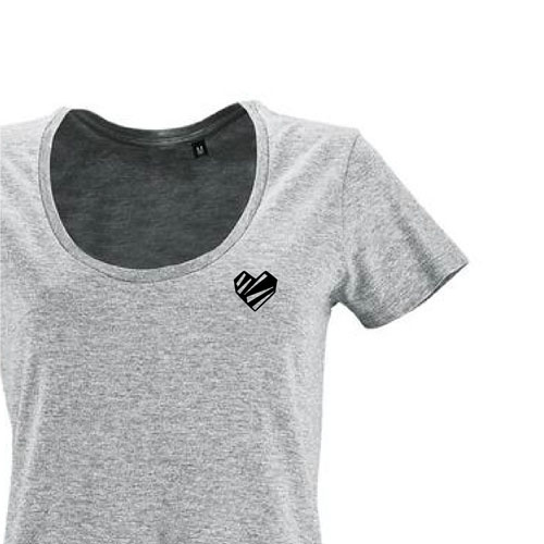 t-shirt imprime petit coeur 17 - femme metropolitan gris zoom
