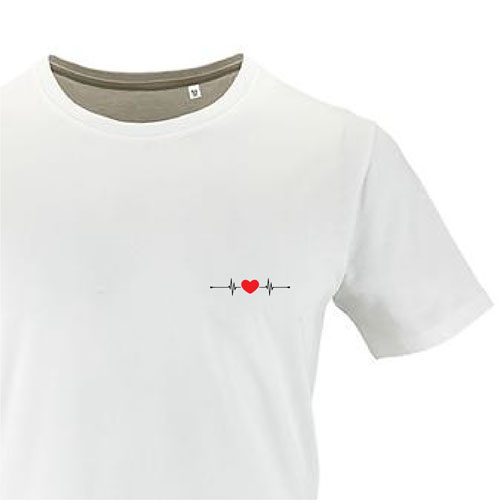 t-shirt imprime petit coeur 1 - homme milo men blanc zoom