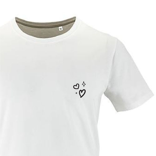 t-shirt imprime petit coeur 22 - homme milo men blanc zoom