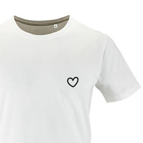 t-shirt imprime petit coeur 24 - homme milo men blanc zoom