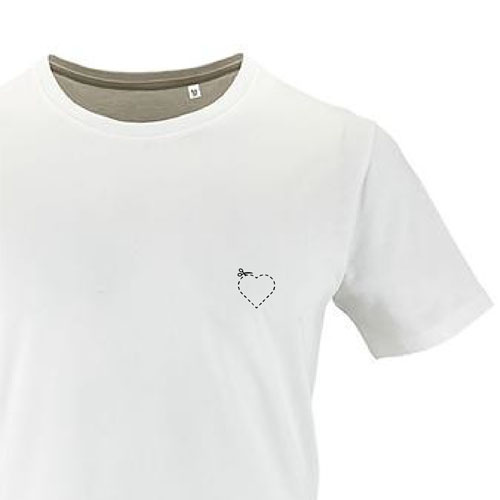 t-shirt imprime petit coeur 27 - homme milo men blanc zoom
