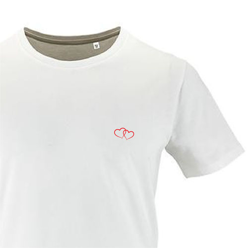 t-shirt imprime petit coeur 2 - homme milo men blanc zoom