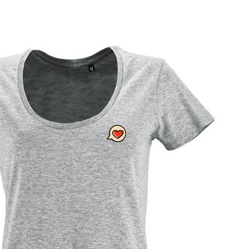 t-shirt imprime petit coeur 4 - femme metropolitan gris zoom