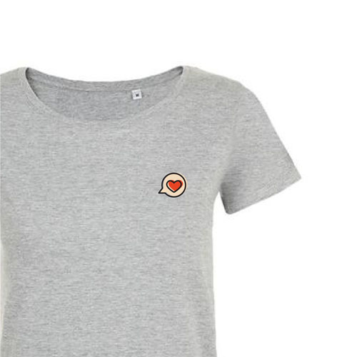 t-shirt imprime petit coeur 4 - femme mia gris zoom