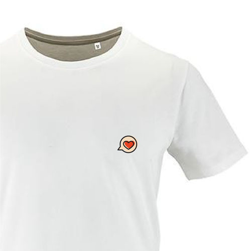 t-shirt imprime petit coeur 4 - homme milo men blanc zoom