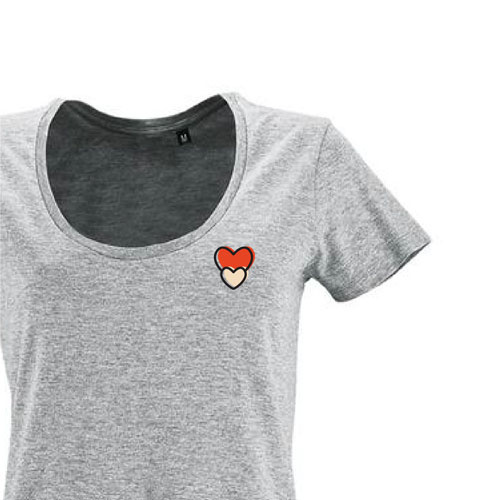 t-shirt imprime petit coeur 6 - femme metropolitan gris zoom