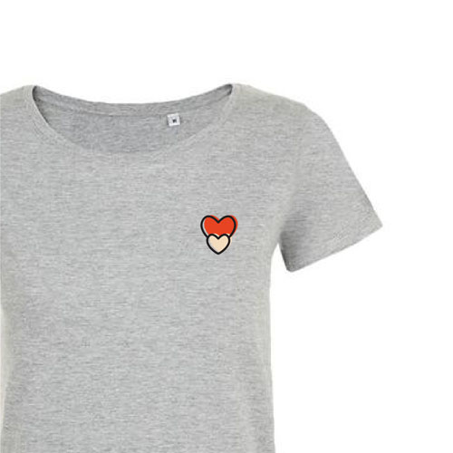 t-shirt imprime petit coeur 6 - femme mia gris zoom