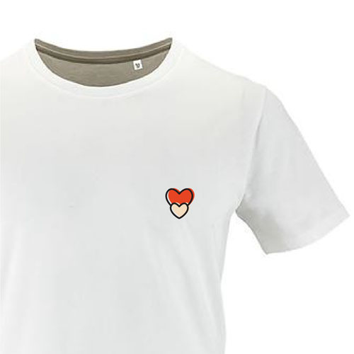 t-shirt imprime petit coeur 6 - homme milo men blanc zoom