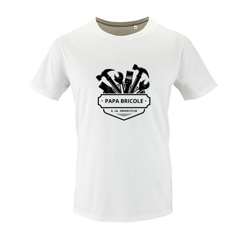 t-shirt papa bricole a la perfection blanc